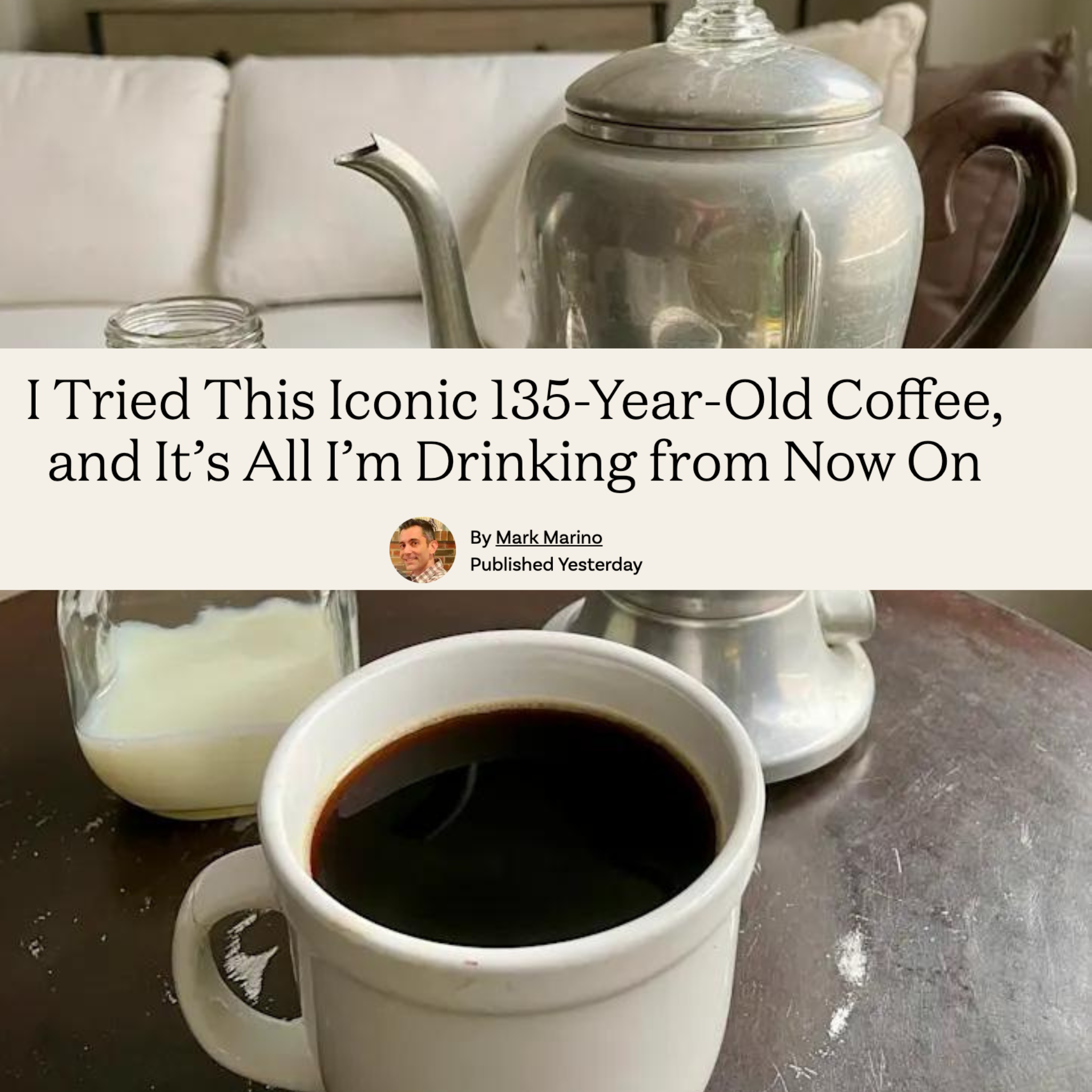 "I tried this iconic 135 year old coffee and it's all i'm drinking from now on."