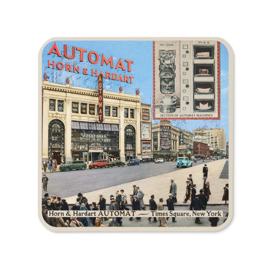 Coaster with vintage design of Horn & Hardart Automat in Times Square, New York